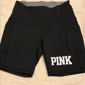 PINK Victoria's Secret Women's Black and Gray Bike Shorts size S